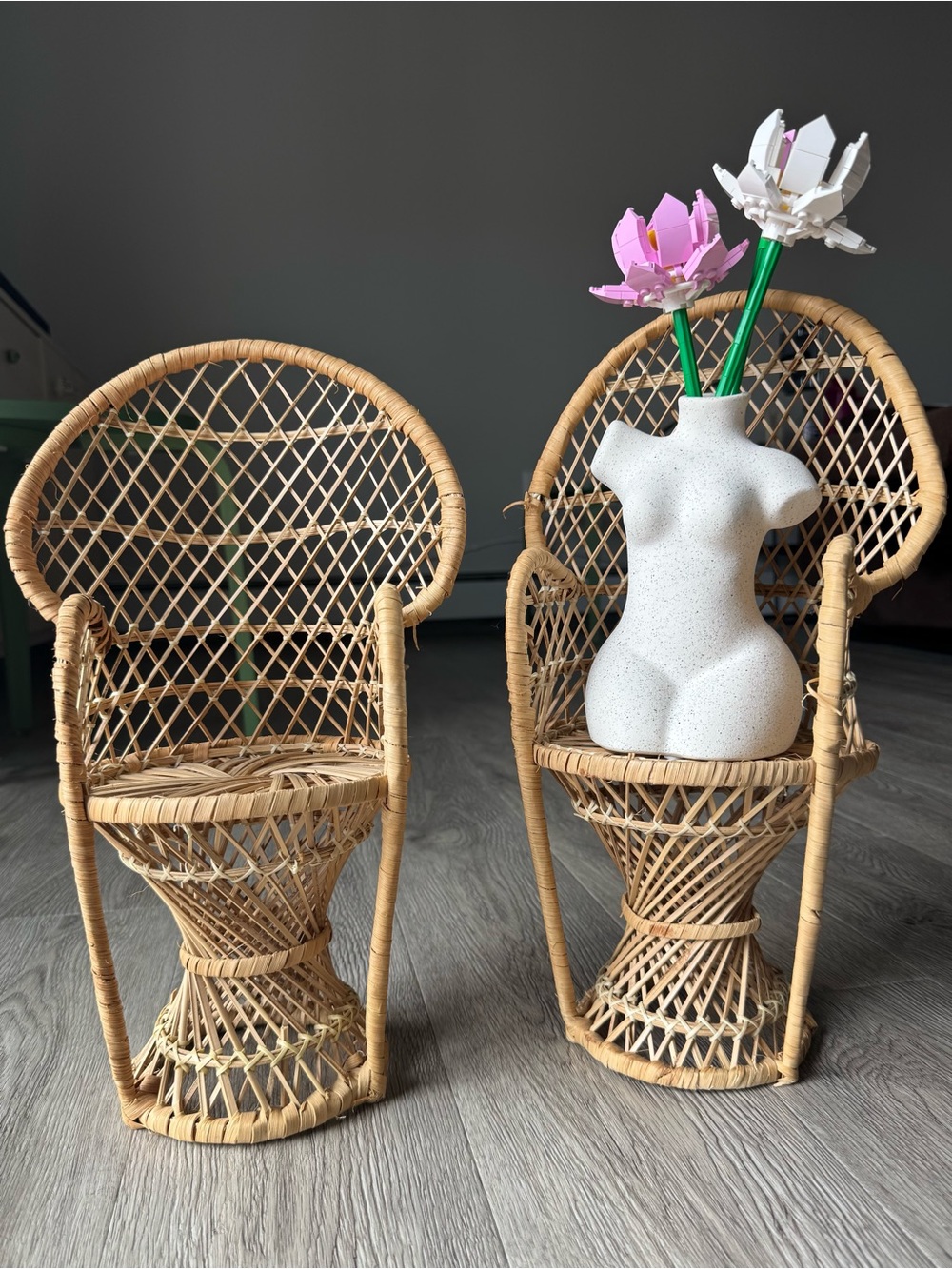 Peacock Chairs Wicker Fan Rattan Plant Stand